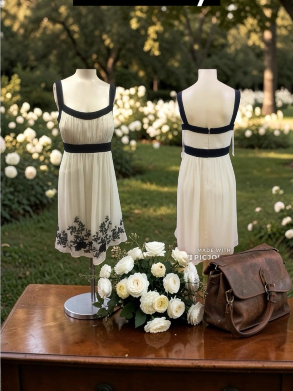 SL Fashion, dress, cocktail, white/black, size14.: